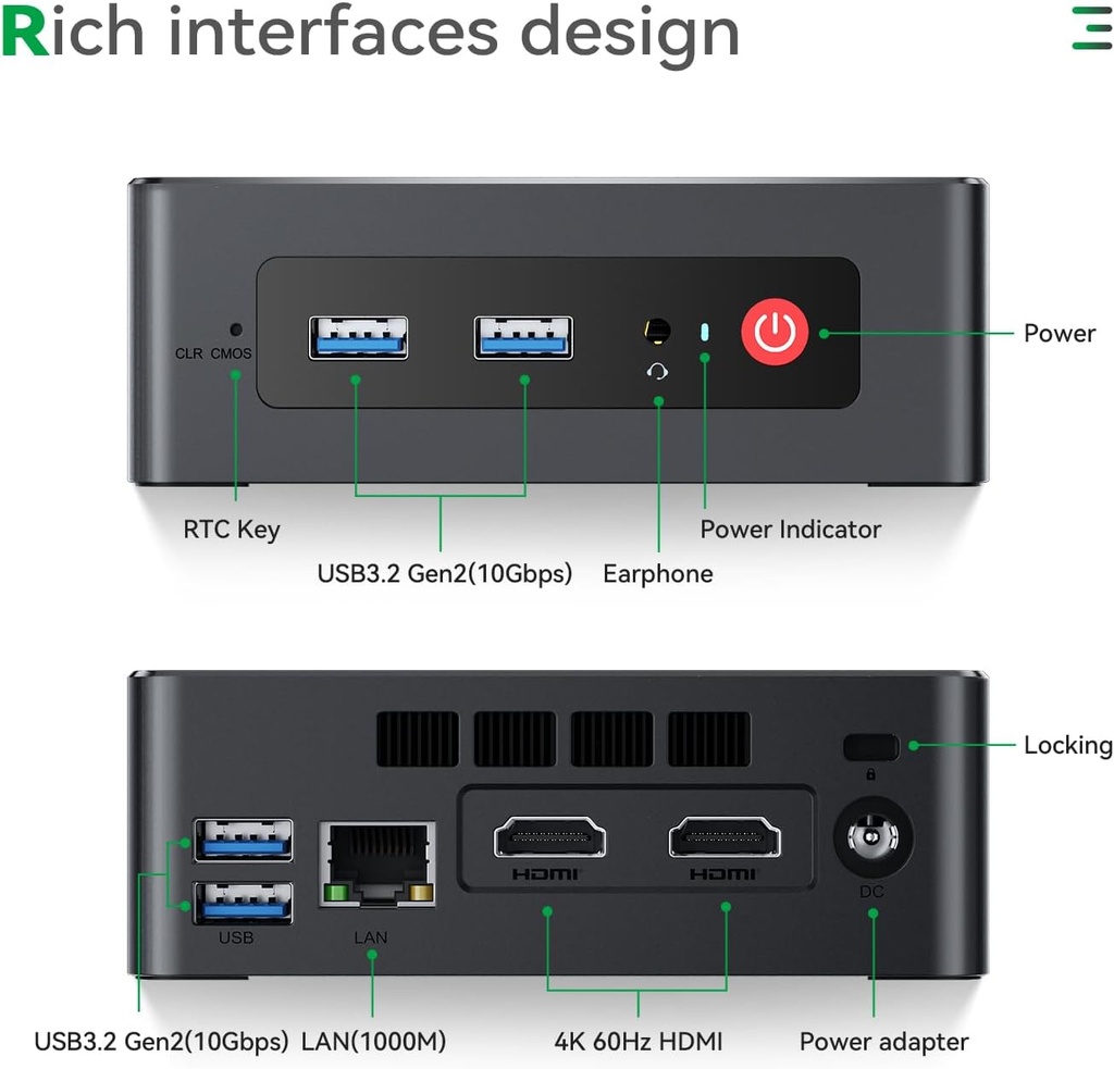 Mini PC, AMD Ryzen 7 5825 16-512