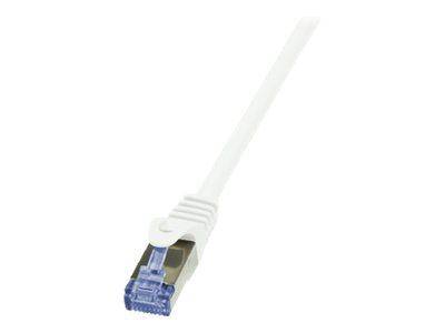 [CABLERJ45-2M] Câble patch, Cat. 6A, S/FTP, 2 m, blanc