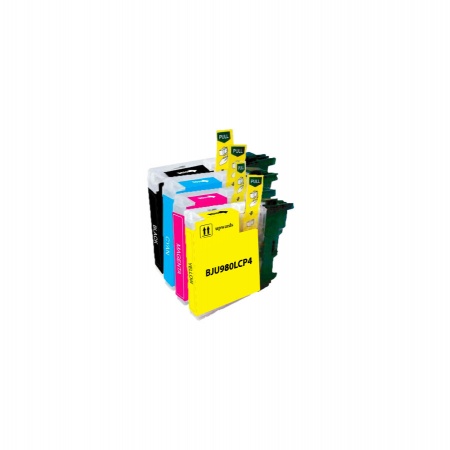 [upb985] 4 CARTOUCHES COMPATIBLE BROTHER LC980/985/1100